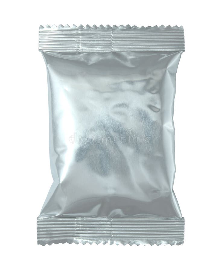 Foil package bag isolated on white