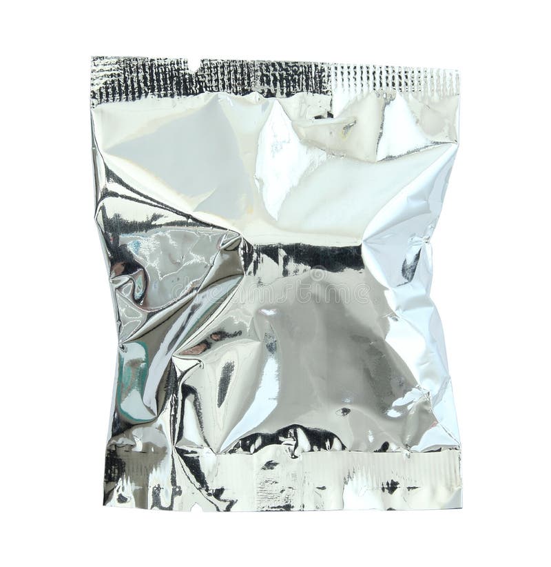 Foil package isolated on white