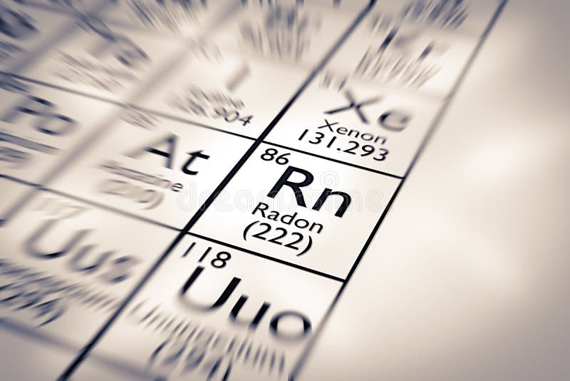 Fokus på kemisk beståndsdel för Radon