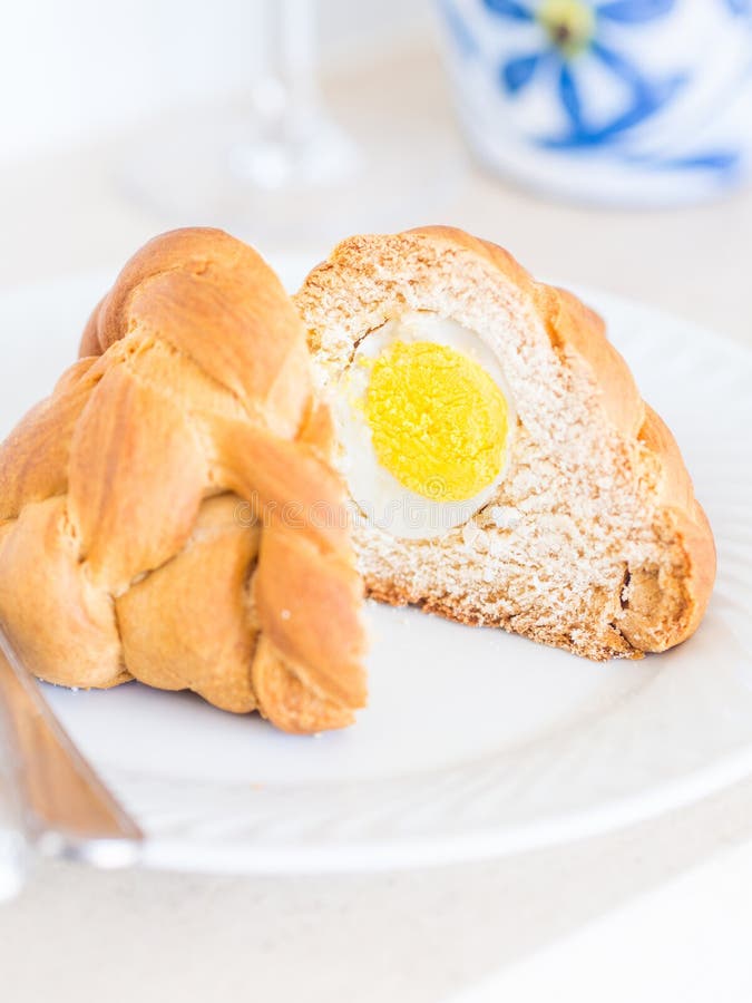 Folar, a Traditional Portuguese Easter Bread with a Whole Egg Inside ...