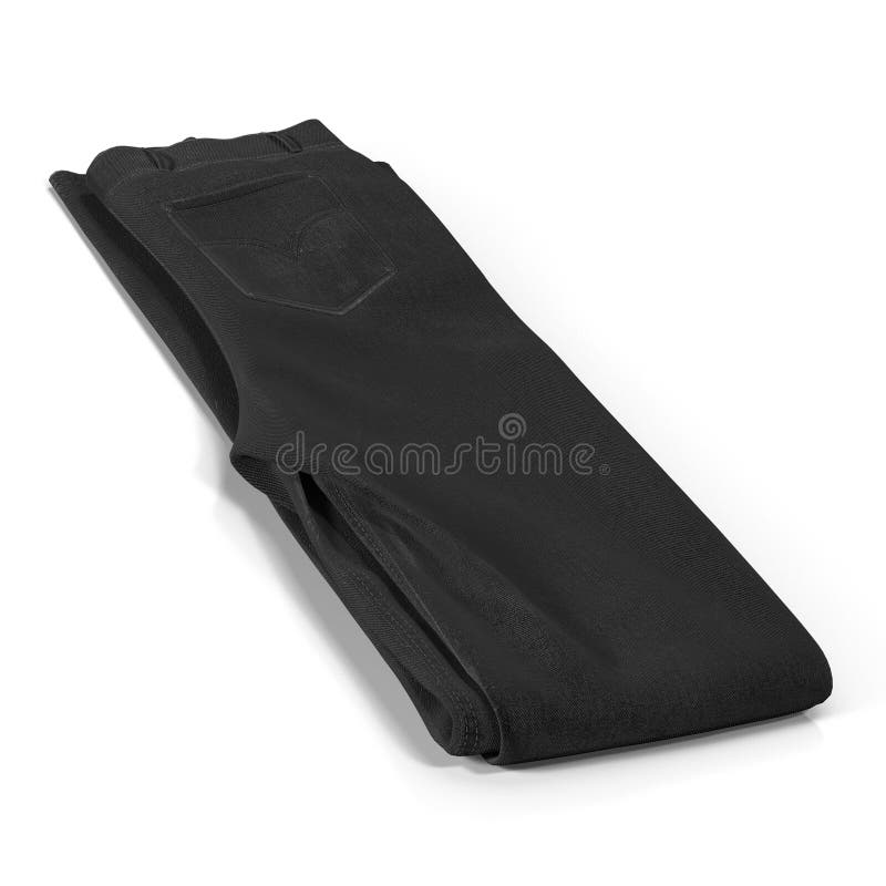 Folded Black Jeans Isolated in White. 3D Illustration Stock ...