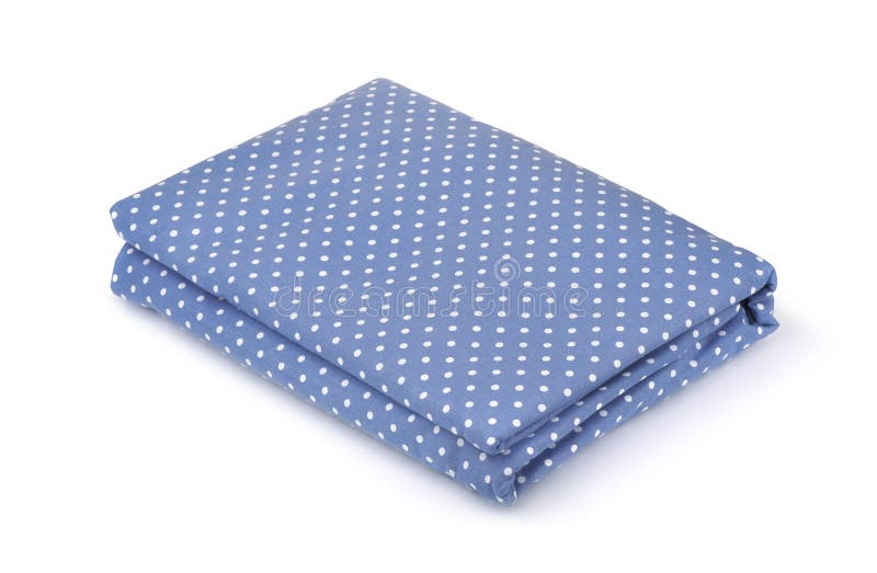 Folded blue cotton bedsheet stock photos