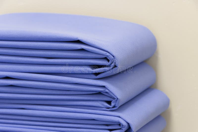Blue Drape Sheet Using for Steam Sterilization and Medical Purpose Stock Image Image of