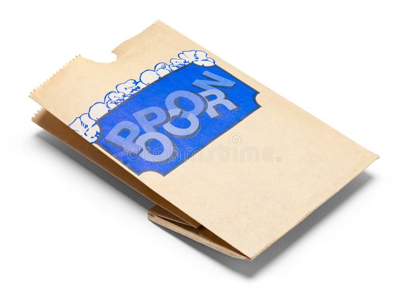 Folded Brown Popcorn Bag stock image. Image of blue 273787803