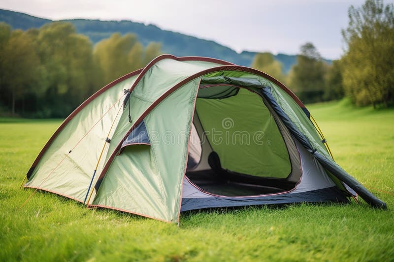 A Folded Camping Tent on Grass Stock Image Image of camping
