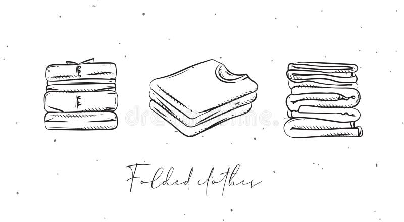 Folded clothes graphic style on white background vector illustration