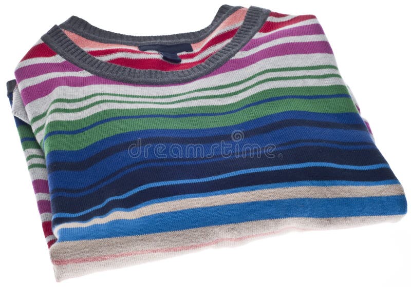 Folded Colorful Striped Sweater royalty free stock image