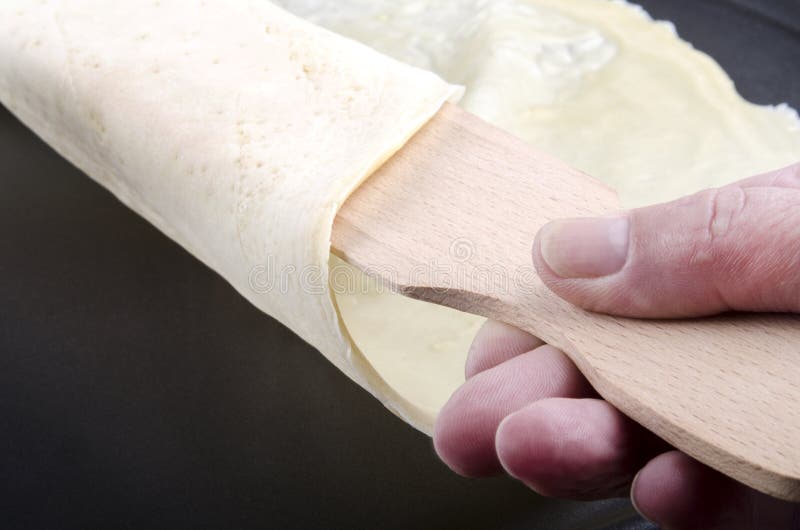 Folded Crepe and a Wooden Spatula Stock Image Image of crepe, healthy