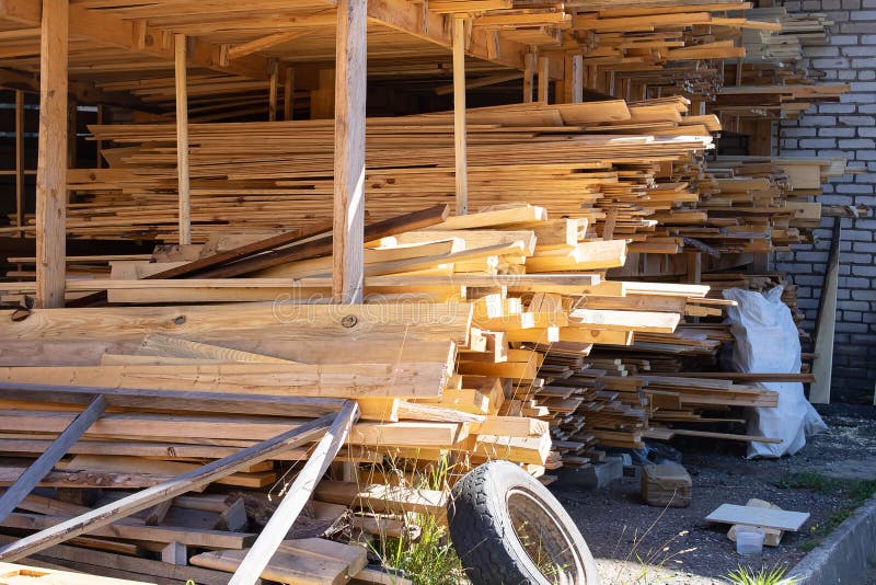 Folded Finished Boards at the Sawmill Closeup Stock Photo Image of retail, sawmill 255933912