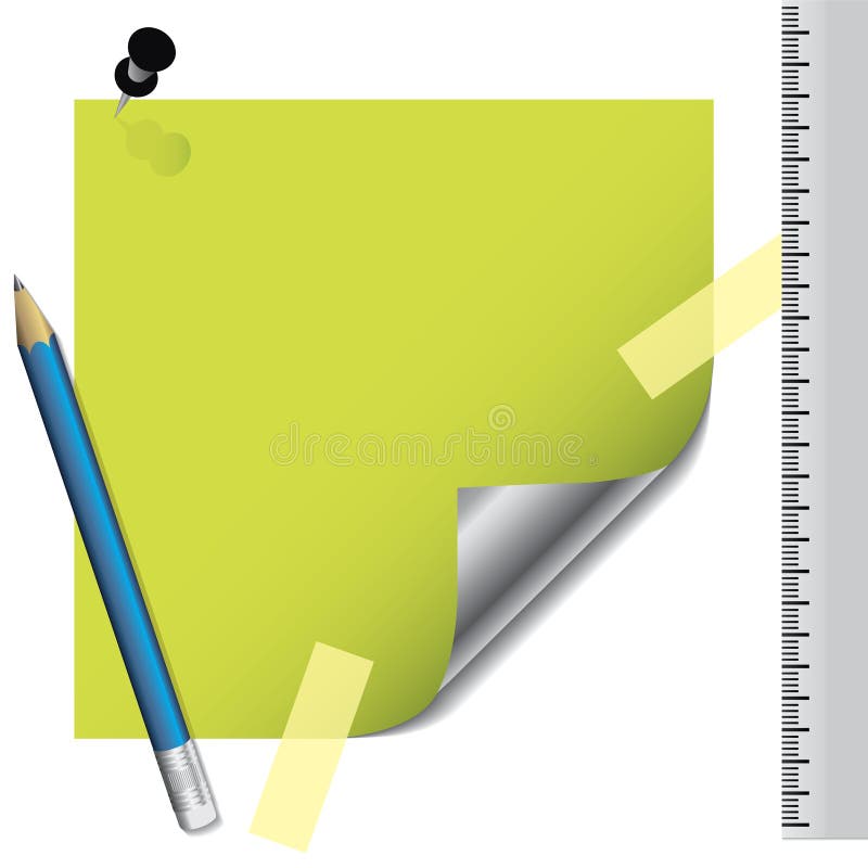 Folded label taped royalty free illustration