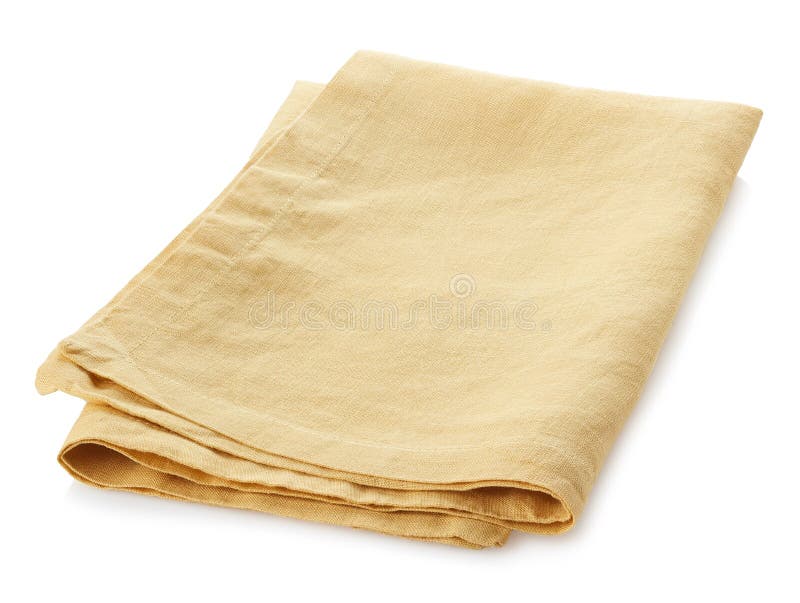 Folded Light Yellow Cotton Napkin Stock Image Image of material