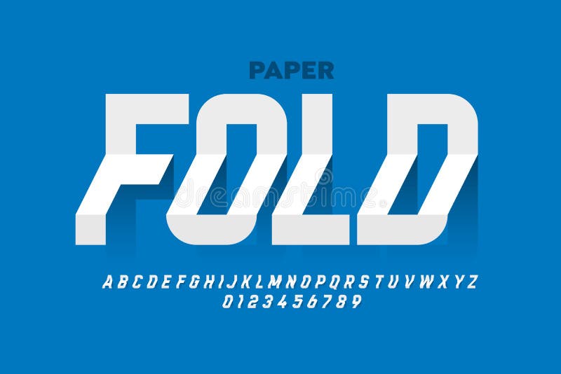 Folded paper style font design vector illustration