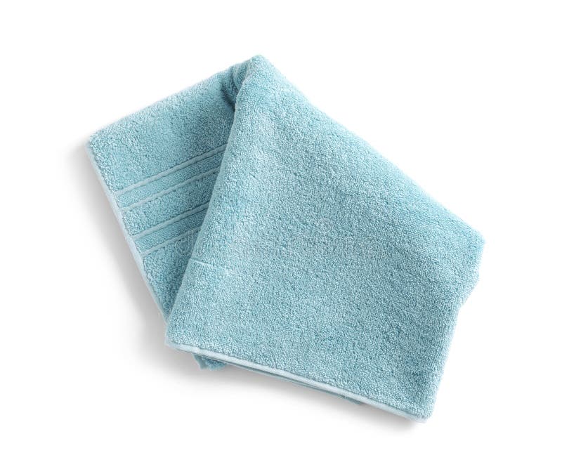 Folded soft terry towel on white background royalty free stock photos