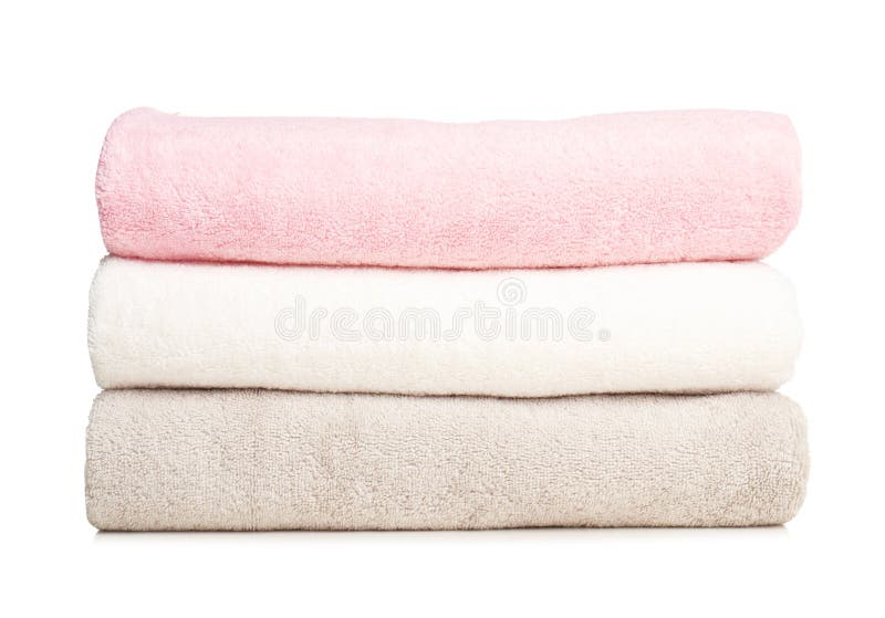 Folded soft terry towels stock image