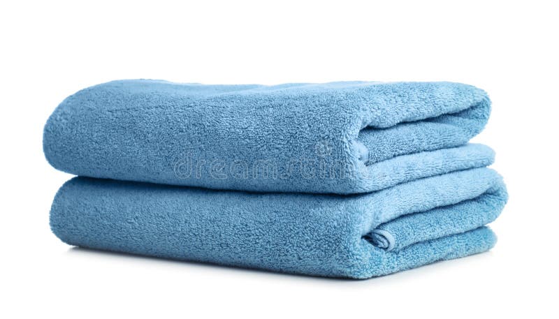 Folded soft terry towels stock photo