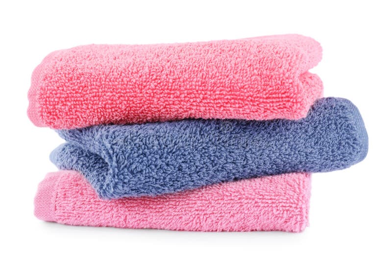 Folded soft terry towels isolated royalty free stock photo