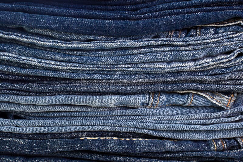 Stack of Folded New Jeans stock image. Image of garment 28800713