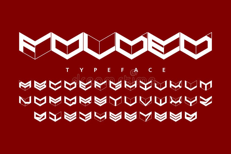 Folded style font vector illustration