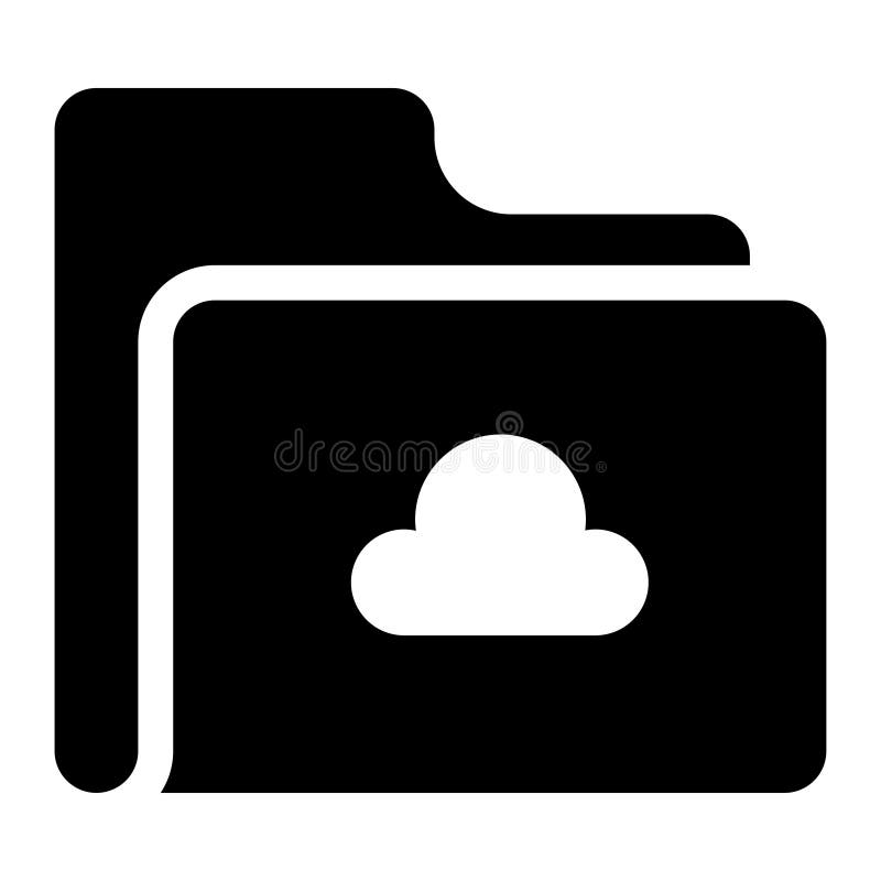 Folder cloud glyphs icon royalty free illustration