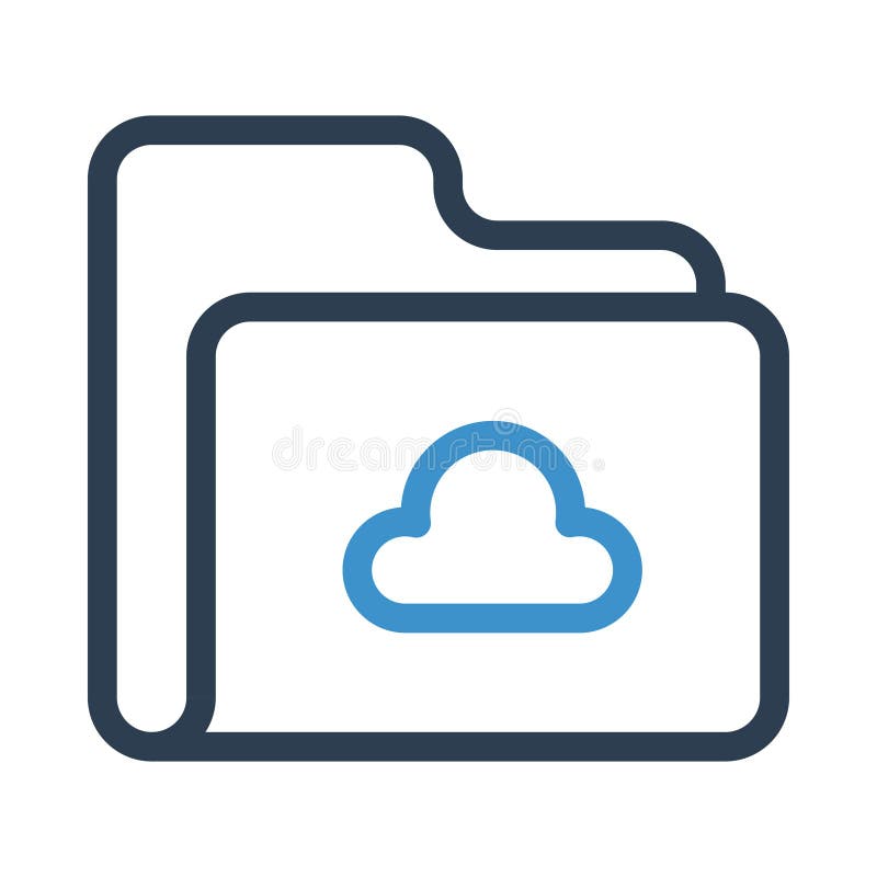 Folder cloud line icon vector illustration