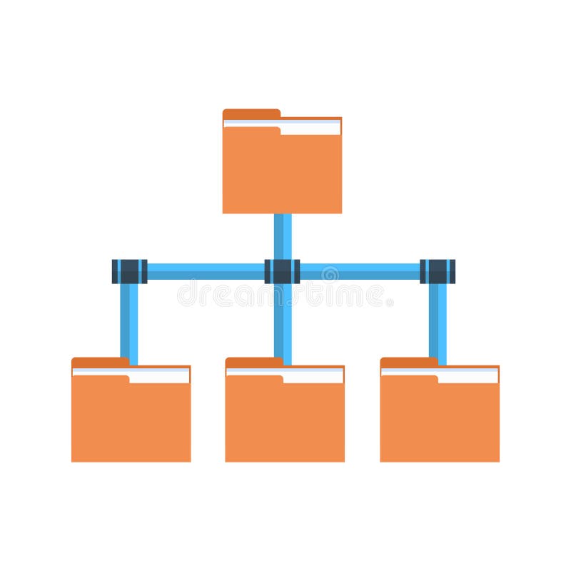 Folder Data Access Icon Cloud Computer Connection Hosting Server Database Synchronize Technology royalty free illustration