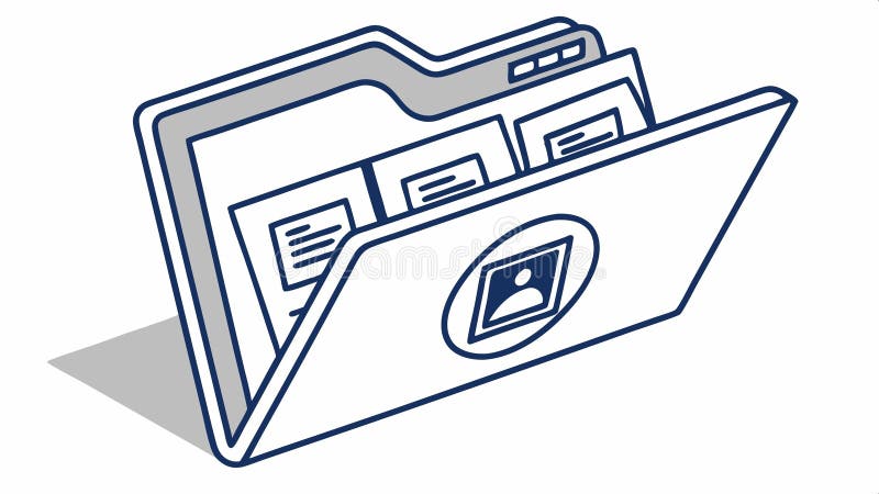 Folder with documents, file organization vector design Generative AI stock illustration