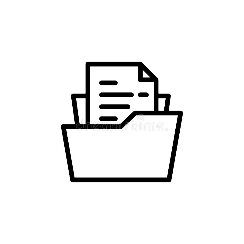 Folder, file icon. Simple thin line, outline vector of Project Management icons for UI and UX, website or mobile application stock illustration
