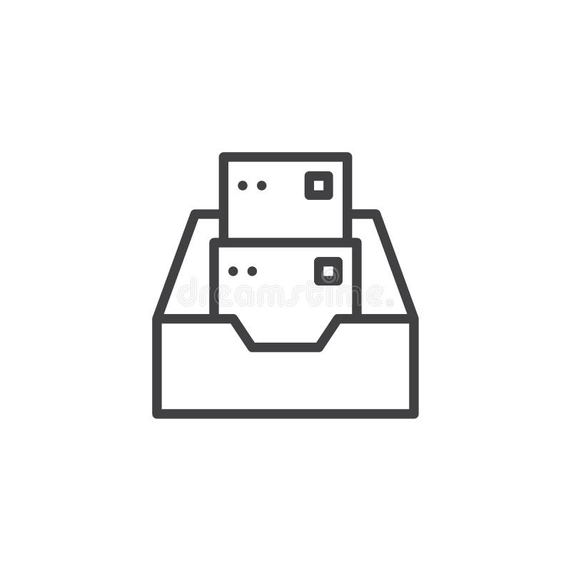 Folder with files line icon vector illustration
