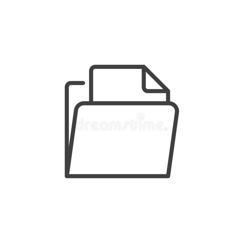 Folder with Files line icon stock illustration