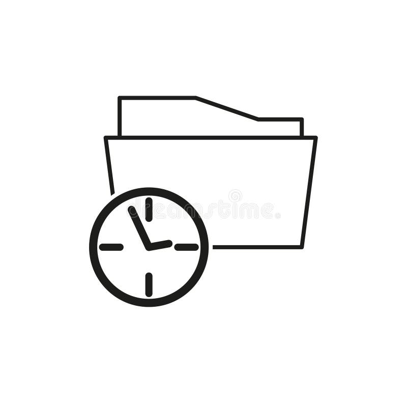Folder history icon. Folder with time icon. Vector illustration. EPS 10. stock illustration