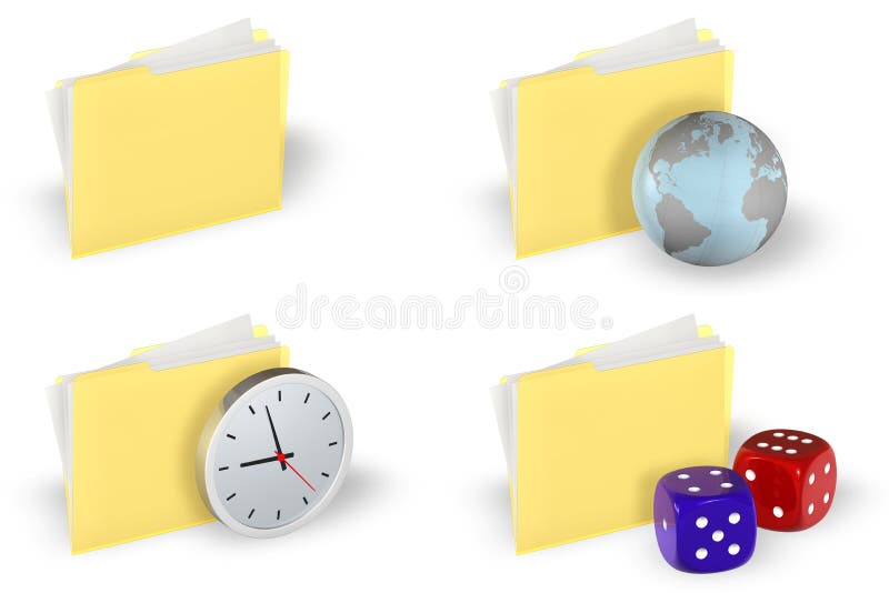 Folder Icon Set stock illustration