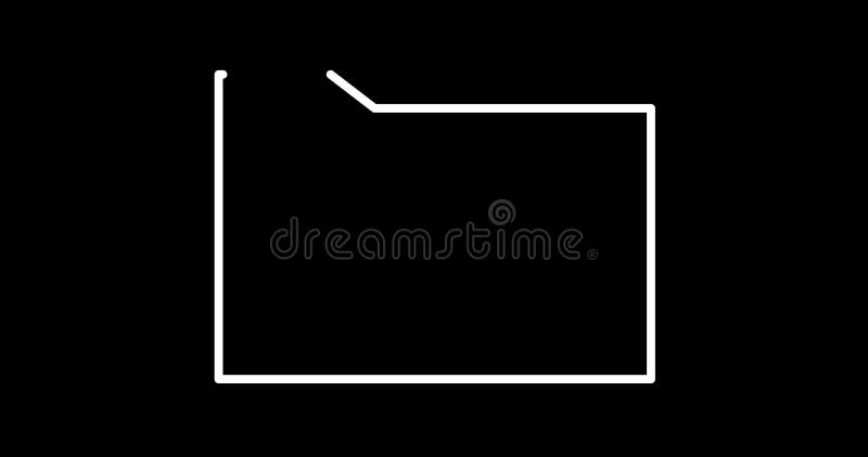 Folder icon simple animation. Storage concept. White folder icon on black background. stock illustration