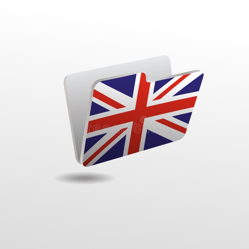 Folder with the Image of the Flag of UNITED KINGDOM Stock Vector