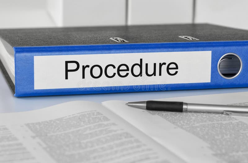 A Folder with the label Procedure royalty free stock photography A Folder with the label Procedure royalty free stock photography