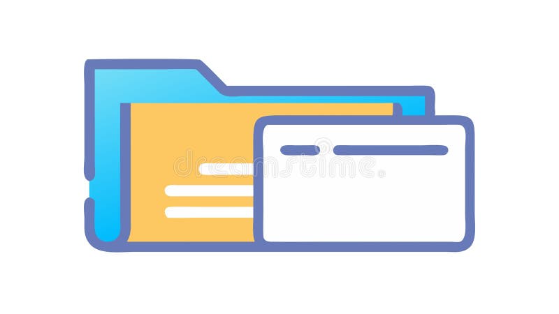 Folder with Multiple Documents Icon, Digital Filing System, vector design Generative AI stock illustration