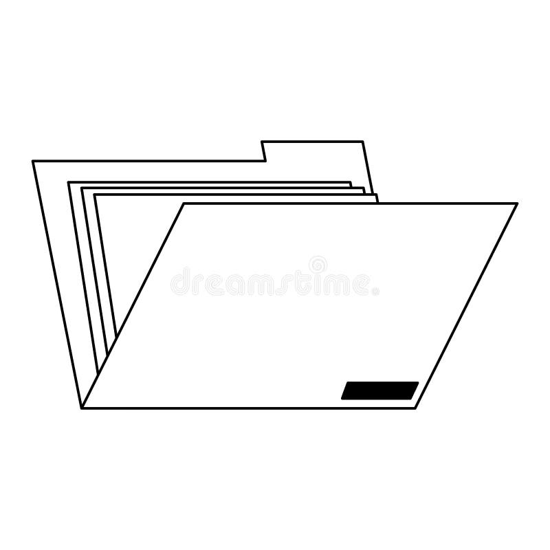 Folder open file symbol black and white royalty free illustration