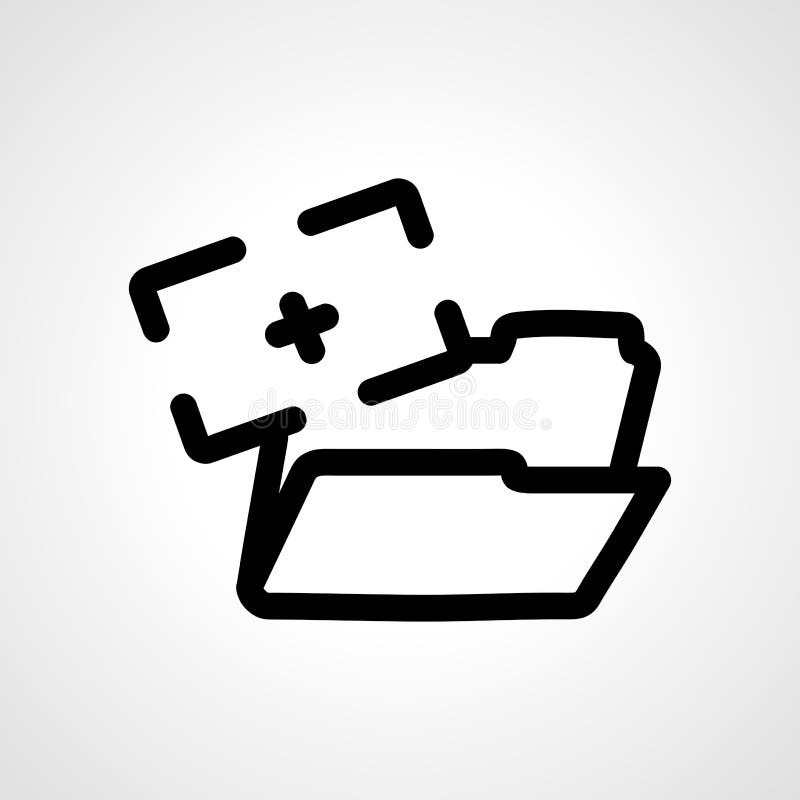 Folder with photo files line icon. folder with photo files isolated vector icon royalty free illustration