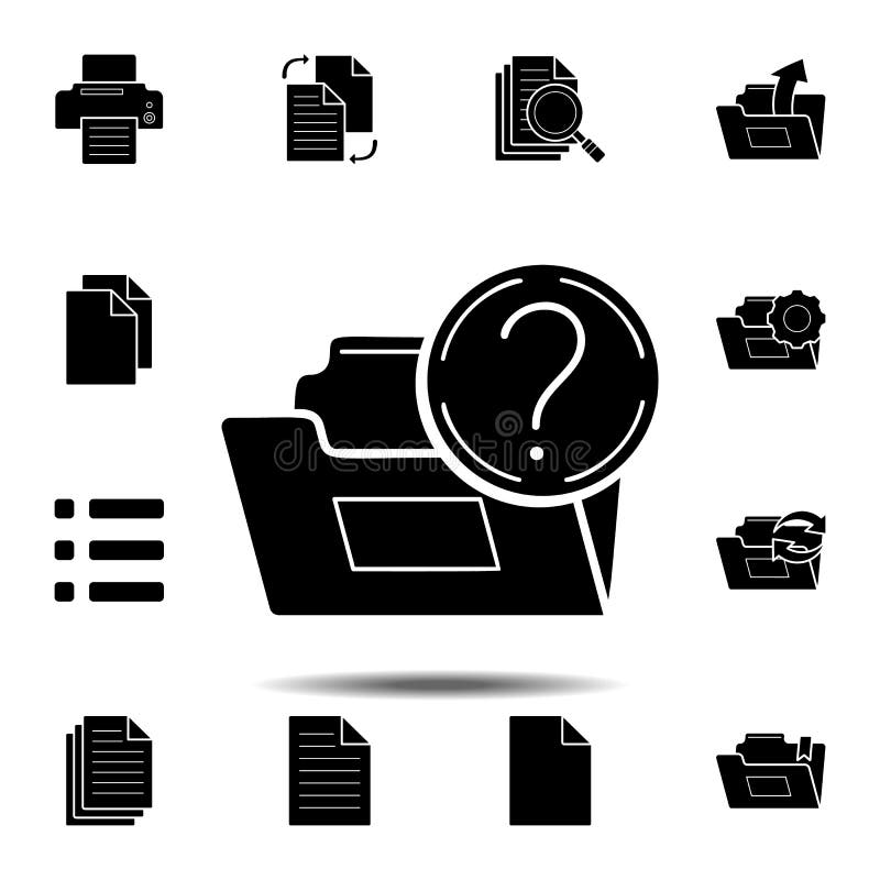 Folder with a question icon. Simple glyph vector element of web, minimalistic icons set for UI and UX, website or mobile vector illustration
