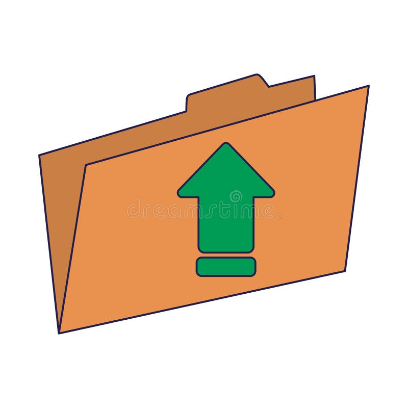 Folder Uploading Files Symbol Blue Lines Stock Vector Illustration of