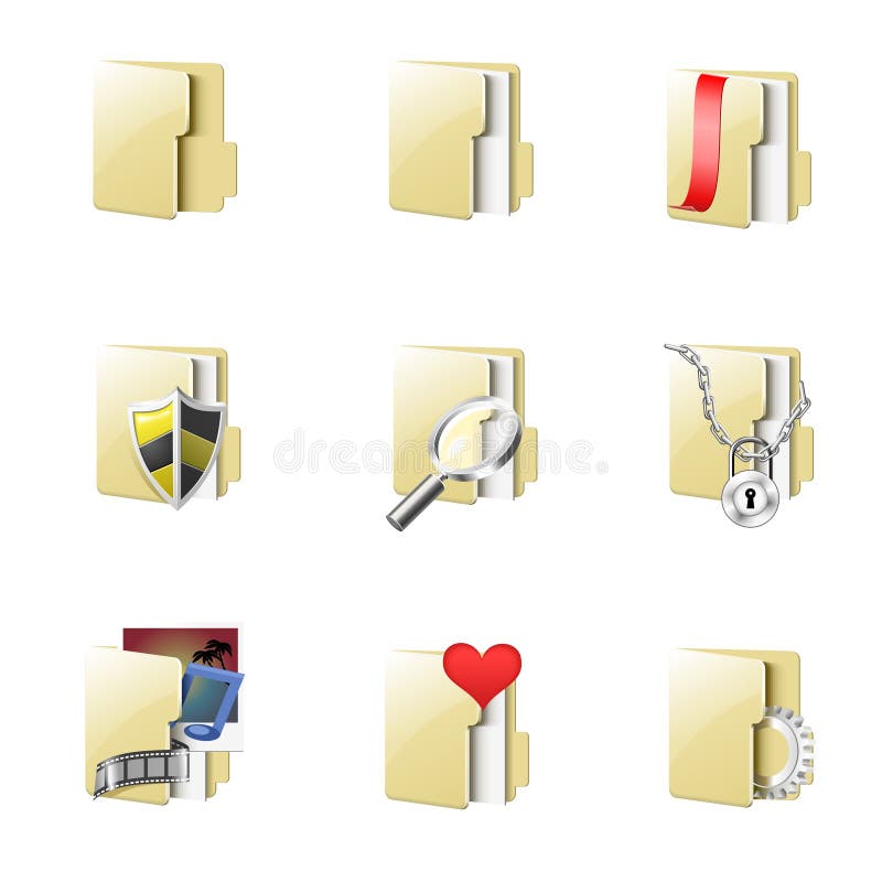Folders vector icon set