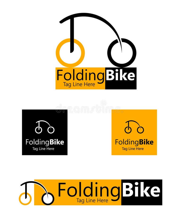 Folding Bike Logo Template. Stock Vector Icon. Stock Vector