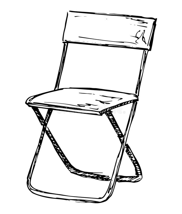 Folding chair sketch stock illustration. Illustration of patterns 3627780