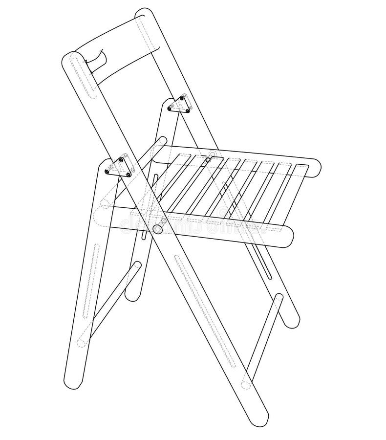Folding Chair Sketch. Vector Stock Vector Illustration of symbol