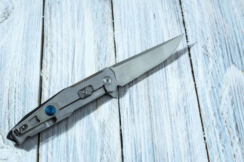 Folding Knife for Everyday Carrying. Back Side. Stock Image Image of