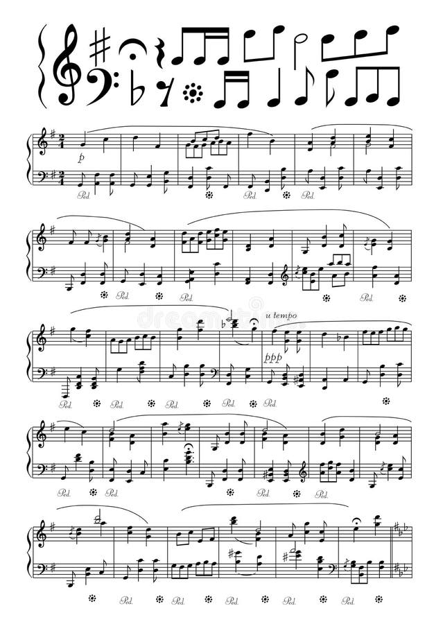 Partitura musical vetorial ilustração do vetor