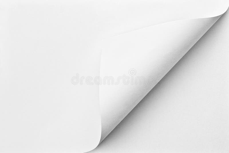 Folha de papel dobrada com canto ondulado