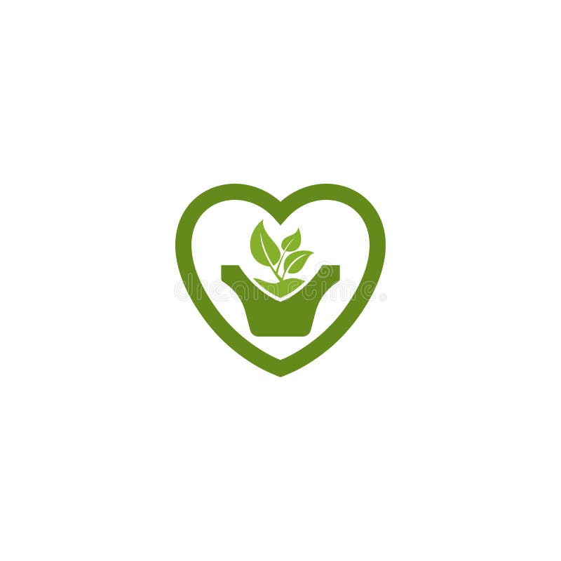 Folha verde no logotipo do potenci?metro da planta da forma do amor ilustração royalty free Folha verde no logotipo do potenci?metro da planta da forma do amor ilustração royalty free