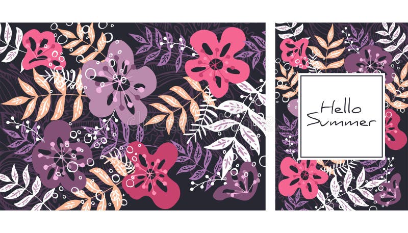 Folhas e padrão de flores, desenho do vetor moderno de aquarela desenhada à mão. Impressão das plantas. Contexto criativo. Pro ilustração royalty free Folhas e padrão de flores, desenho do vetor moderno de aquarela desenhada à mão. Impressão das plantas. Contexto criativo. Pro ilustração royalty free
