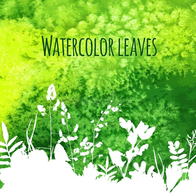 Folhas no fundo da aquarela ilustração stock Folhas no fundo da aquarela ilustração stock
