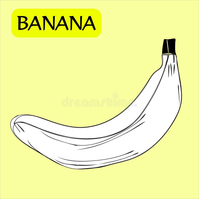 Desenho de banana para colorir com b maiúsculo para apresentar a letra b às  crianças